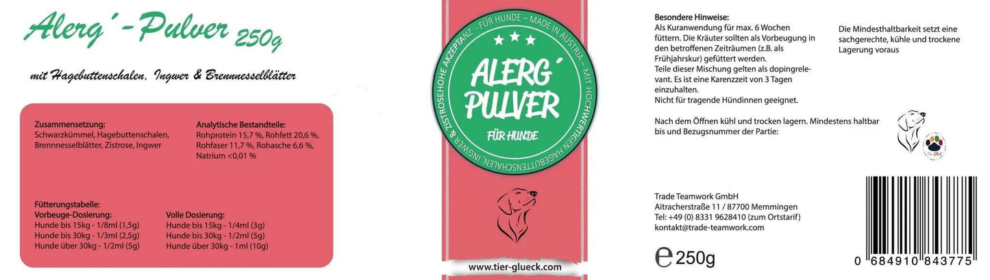 Alerg Hund Pulver – gegen Juckreiz, Hautreizungen & allergische Beschwerden