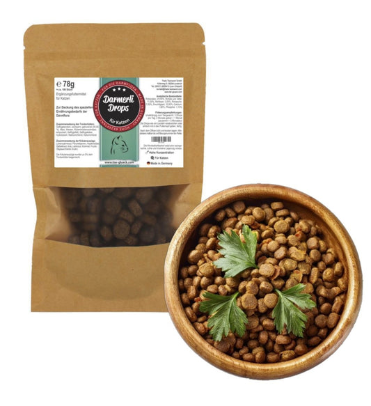 Darmerli Drops Katze kaufen – leckere Katzenleckerlis, Ergänzungsfuttermittel für Wohlbefinden, Vitalität und Darmgesundheit