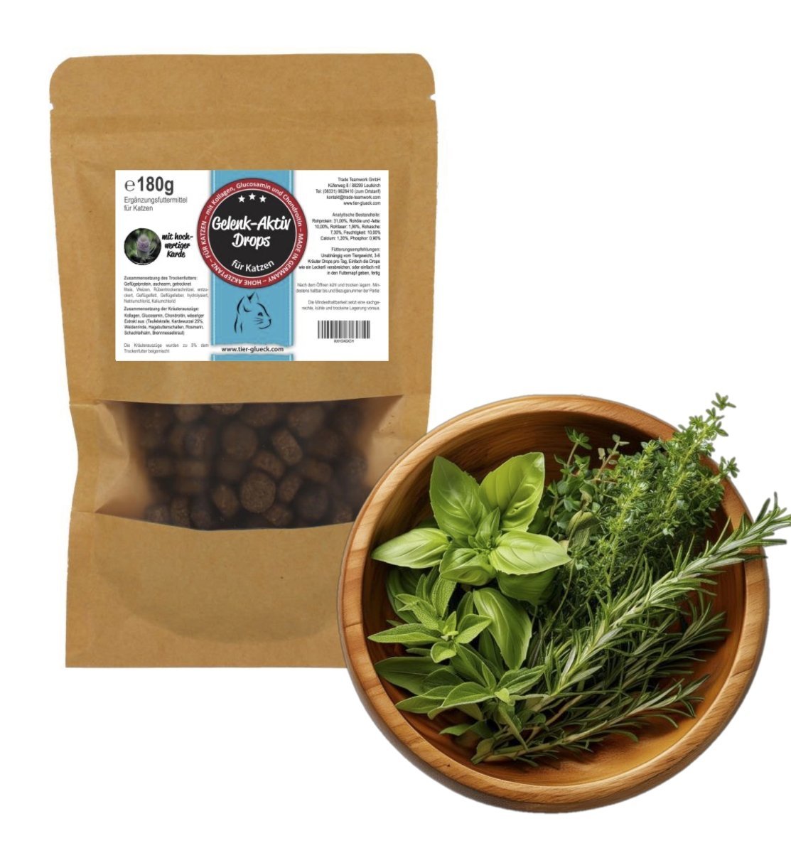 Katzenleckerlis Gelenkerli Drops – gesunde Snacks für Katzen, natürliche Ergänzung für Gelenke, Vitalität und Balance