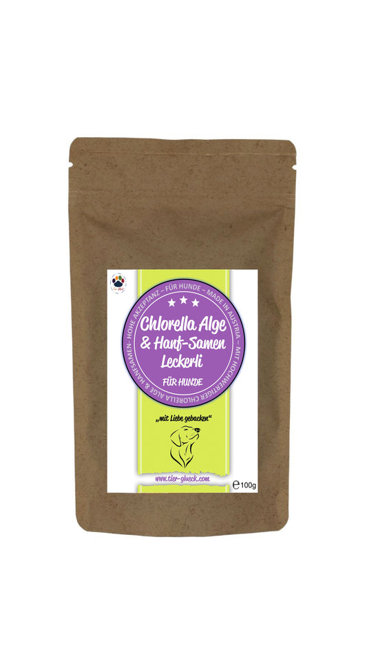 Chlorella Alge & Hanf-Samen Leckerli mit ganzen Hanfsamen für den Hund
