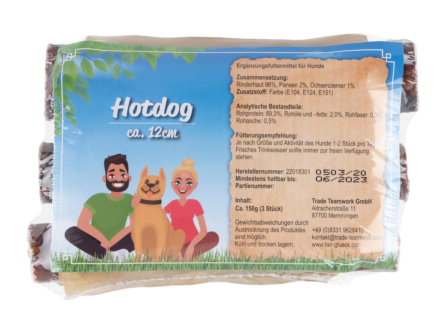 Hotdog Kauknochen für den Hund
