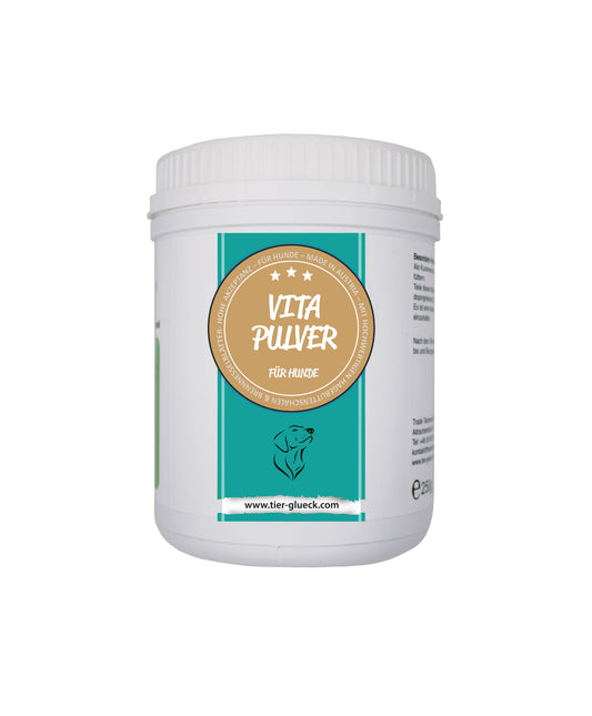 Vita Pulver mit Brennnessel, Rote Beete, Hagebutten & Vitapilz-Extrakt - für Hunde