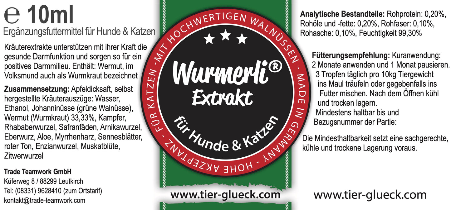 Wumerli Liquid - ideal als Wurmkur für Hunde, bzw. Wurmtablette und Wurmmittel