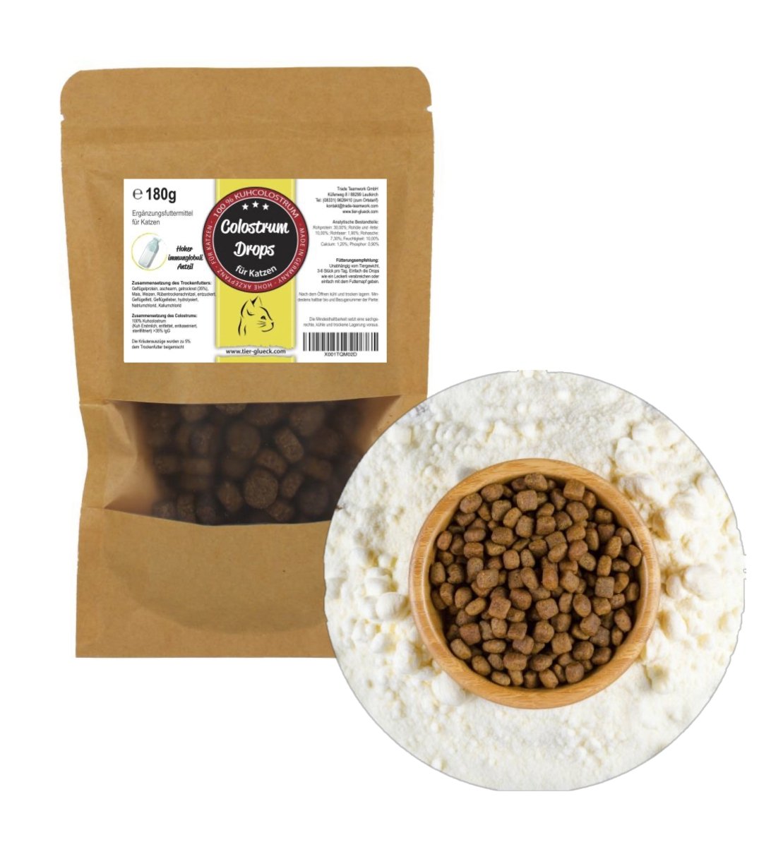 Natürliche Katzenleckerlis – Colostrum Drops, gesunde Snacks für Katzen als Ergänzung für Vitalität und Abwehrkräfte