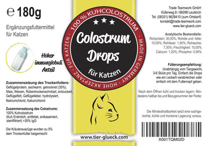 Katzen Snacks Colostrum Drops – natürliche Leckerlis für Katzen, Ergänzungsfuttermittel für Vitalität und Darmgesundheit