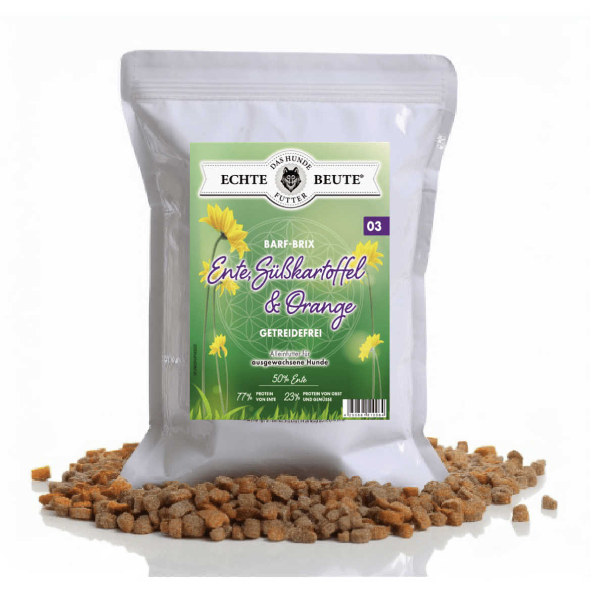 Ente mit Süßkartoffel & Orange – Natürliches, getreidefreies Premium - Hundefutter - Tier Glück