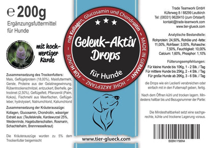 Hundesnacks Gelenkerli Drops – natürliche Leckerlis für Hunde, Ergänzungsfuttermittel bei Arthrose, Arthritis und Gelenke