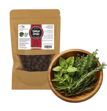 Katzenleckerlis Ginkgo Drops – gesunde Snacks für Katzen, natürliche Ergänzung für Vitalität, Balance und tägliche Ernährung