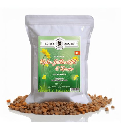 Huhn mit Süßkartoffel & Kräutern – Natürliches, getreidefreies Premium - Hundefutter - Tier Glück