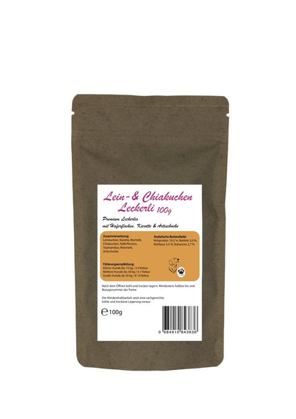 Lein & Chia Leckerli Hund – Natürlicher Snack mit Omega - 3 | Pflanzliche Belohnung für Hunde - Tier Glück