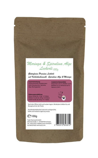 Moringa & Spirulina Leckerli Hund – Pflanzlicher Snack mit Superfoods für Hunde - Tier Glück