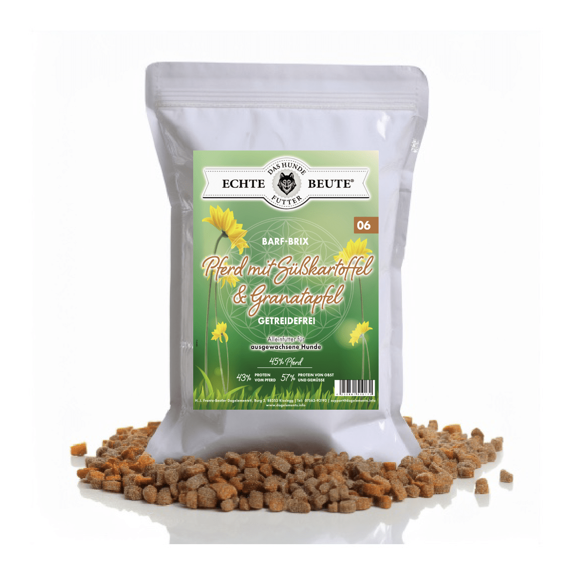 Pferd mit Süßkartoffel & Granatapfel – Natürliches Premium - Hundefutter ohne Getreide - Tier Glück