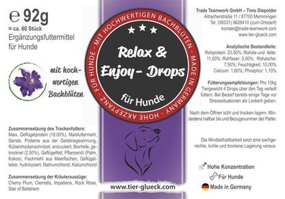 Relax Drops Hund – Natürliche Bachblüten - Drops | Pflanzliche Ergänzung für entspannte Momente - Tier Glück