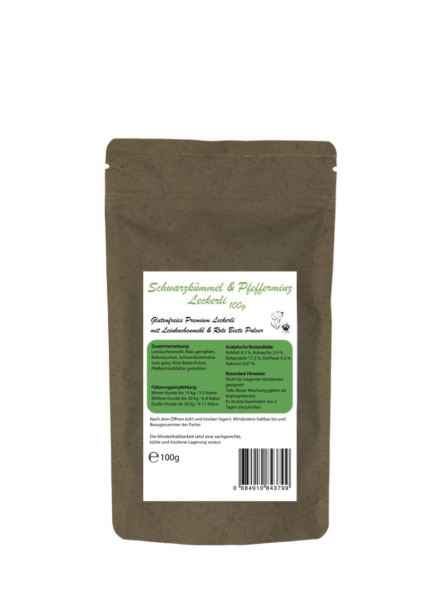Schwarzkümmel & Pfefferminz Leckerli Hund – Pflanzlicher Snack für frischen Atem - Tier Glück