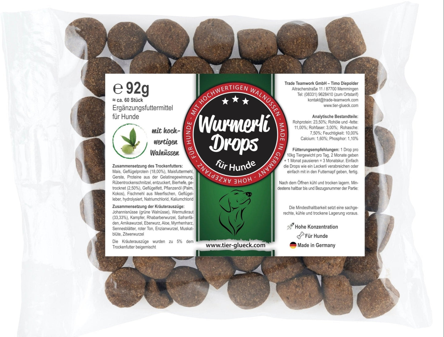Wurmerli Drops für den Hund – Natürliche Wurmabwehr mit hochwertigen Zutaten, ideal für den täglichen Schutz