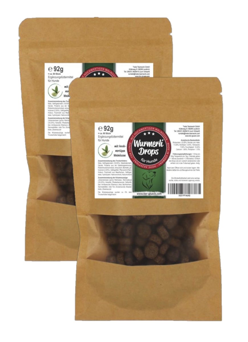 Wurmerli Drops Hund – leckere Snacks, natürliche Hundeleckerlis / ideal als Wurmkur Alternative