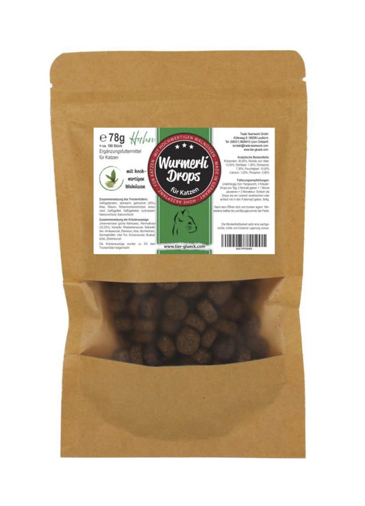 Wurmerli® Drops Katze – Wurmkur für Katzen, Entwurmung mit natürlichen Drops