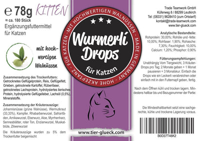 Wurmerli Drops Kitten kaufen – leckere Kätzchen-Leckerlis / Wurmkur, Entwurmung und als Wurmtablette