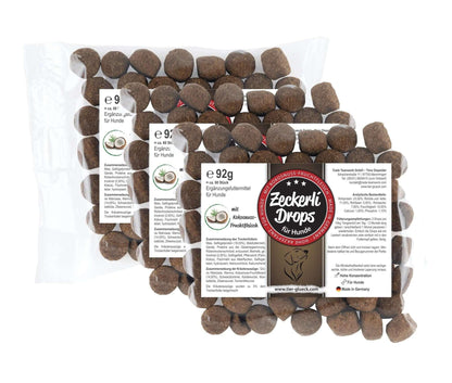Zeckerli® Drops für Hunde – Natürliche Unterstützung mit Kokosnuss-Fruchtfleisch, Kardewurzel und Zitwerwurzel für das allgemeine Wohlbefinden - Tier Glück