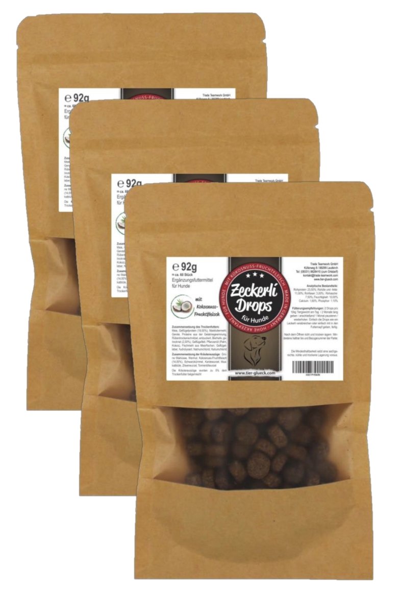 Zeckerli Drops Hund – leckere Snacks, natürliche Hundeleckerlis für Zecken Entfernung, Zeckenbefall